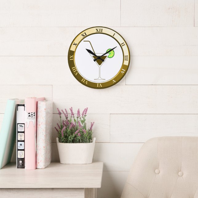 Horloge de la barre Martini Gold et White (Salle de lecture)