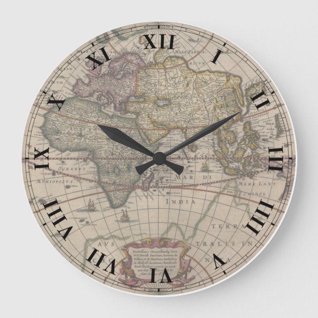 Horloge de la carte du monde antique (Recto)