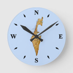 Horloge de la carte Israël
