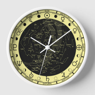 Horloge de la constellation des symboles astronomi