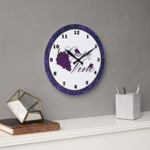 Horloge de la cuisine de la vigne de raisin