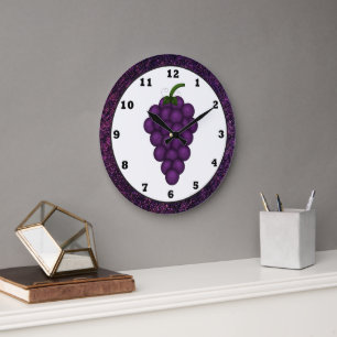 Horloge de la cuisine en raisin de dessin