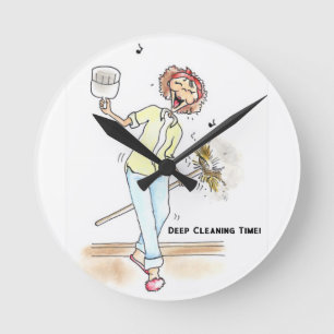 Horloge de la dame de nettoyage