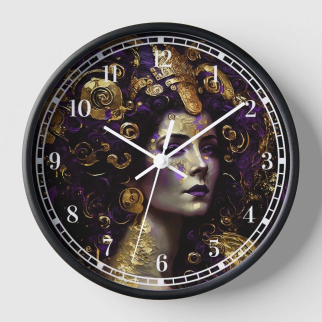 Horloge de la déesse reine inspirée par Klimt (Recto)