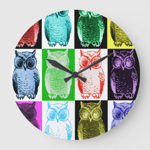 Horloge de la grille de couleurs de Owls