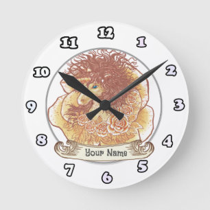 horloge de la licorne jaune Lady