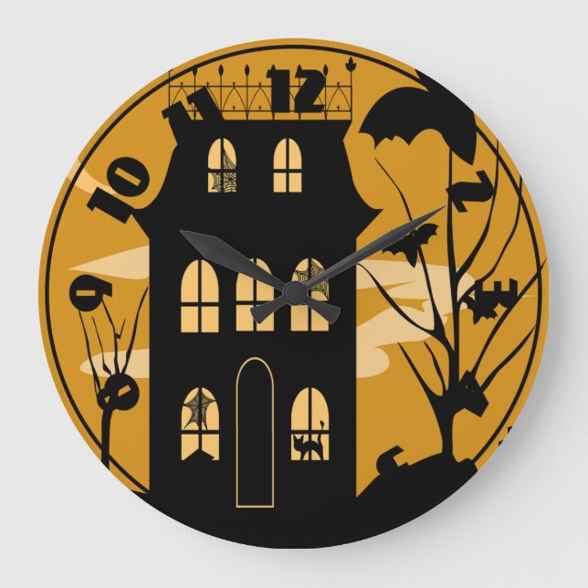 Horloge de la maison d'Halloween Silhouette (Recto)
