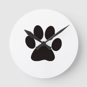 Horloge de la paroi de la patte de chien ronde moy