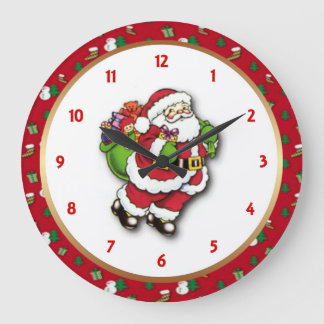 Horloge de la paroi ronde père Noël