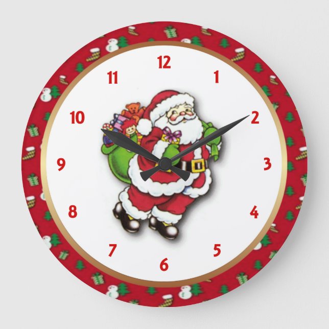 Horloge de la paroi ronde père Noël (Recto)