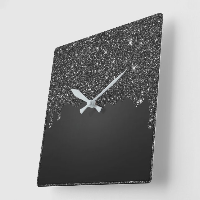 Horloge de la Parties scintillant noire (Angle)