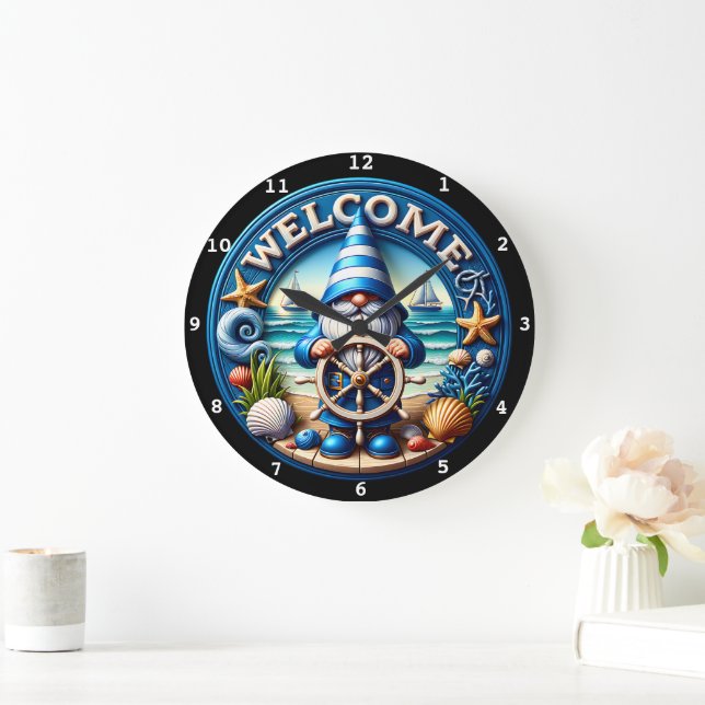 Horloge de la plage de bienvenue de Gnome Nautique (Maison)