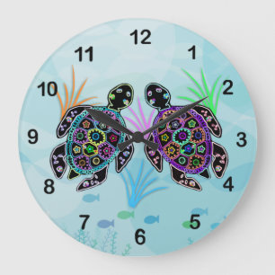 Horloge de la tortue de mer de Mosaic