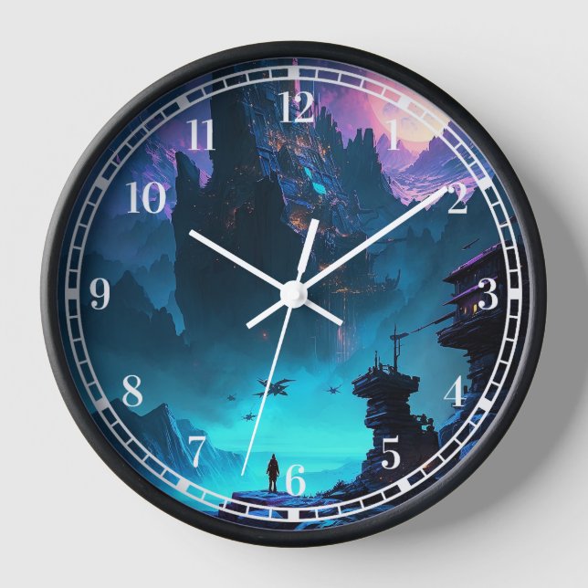 Horloge de la ville futuriste de science-fiction (Recto)