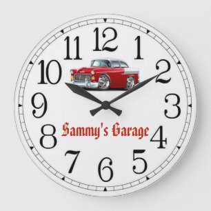 Horloge de la voiture classique rouge et blanche G
