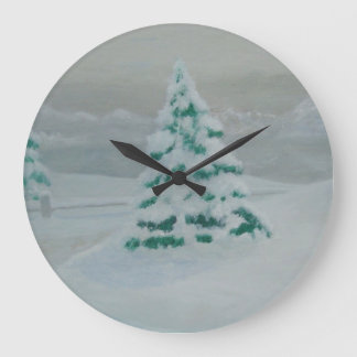 horloge de l'arbre à neige