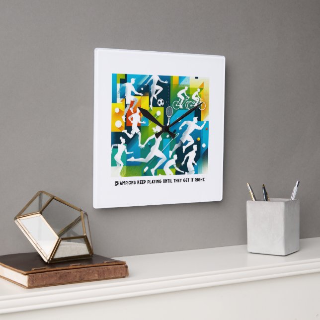 Horloge de l'athlète inspirante - Cadeau motivant (Bureau)