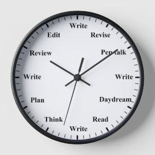 Horloge de l'écrivain - Écriture de travail amusan