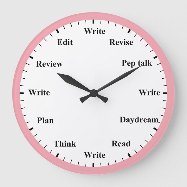 Horloge de l'écrivain - Emploi d'écriture Amusant  (Recto)