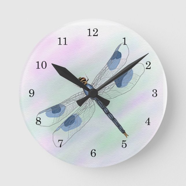 Horloge de libellule aquarelle (Recto)