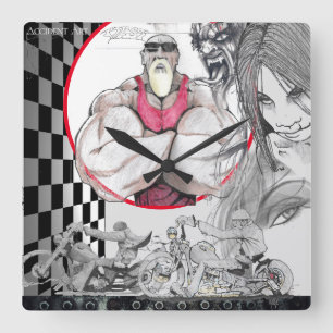 Horloge de magasin de Harley, noir, blanc,