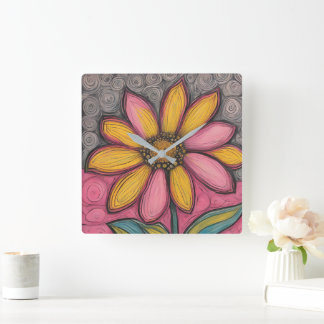 Horloge de marguerite en verre tendu