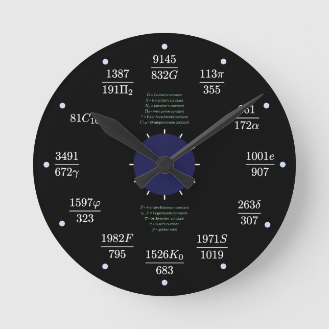 Horloge de maths (constantes) (Recto)