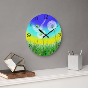 Horloge de mauvaises herbes peinte à l'huile,