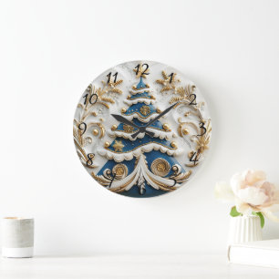 Horloge de Noël étincelante avec arbre.