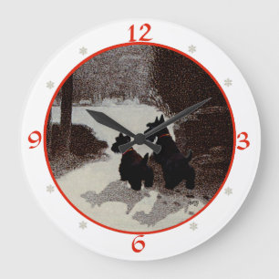 Horloge de Noël Scottish Terrier