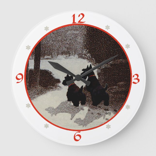 Horloge de Noël Scottish Terrier (Recto)