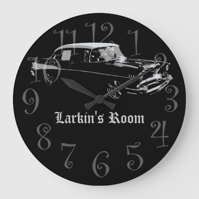 Horloge de nom personnalisé de voiture classique (Recto)