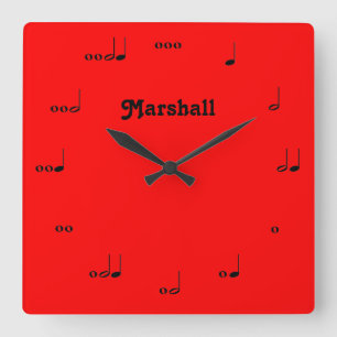 Horloge de note de musique originale rouge personn