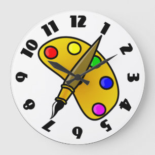 Horloge de palette de couleurs de peintres