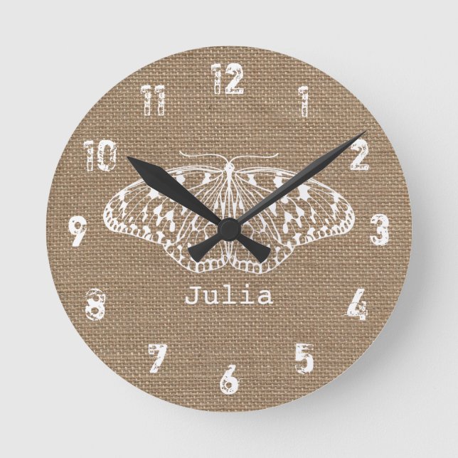 Horloge de papillon inspirée par Burlap (Recto)