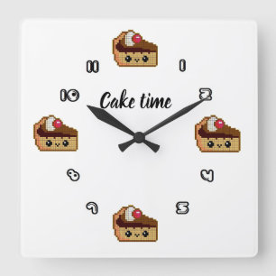Horloge de paroi carrée CAKE TIME