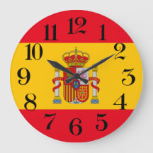 horloge de paroi drapeau de l'Espagne