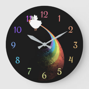 Horloge de pets de poulet d'arc-en-ciel
