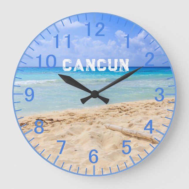 Horloge de plage de sable bleu personnalisé (Recto)