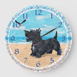 Horloge de plage écossaise customisée Terrier
