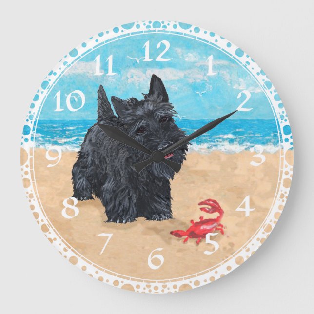 Horloge de plage Scottish Terrier (Recto)