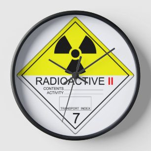 Horloge de plaque de transport radioactive