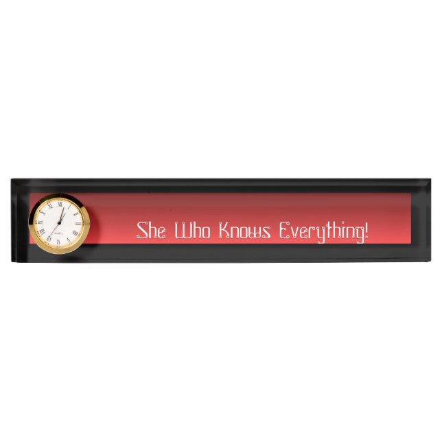 Horloge de plaque d'identification de bureau elle (Devant)