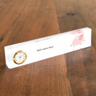 Horloge de plaque signalétique du bureau de cochon