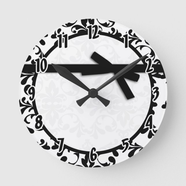 Horloge de ruban Damas noir et blanc (Recto)