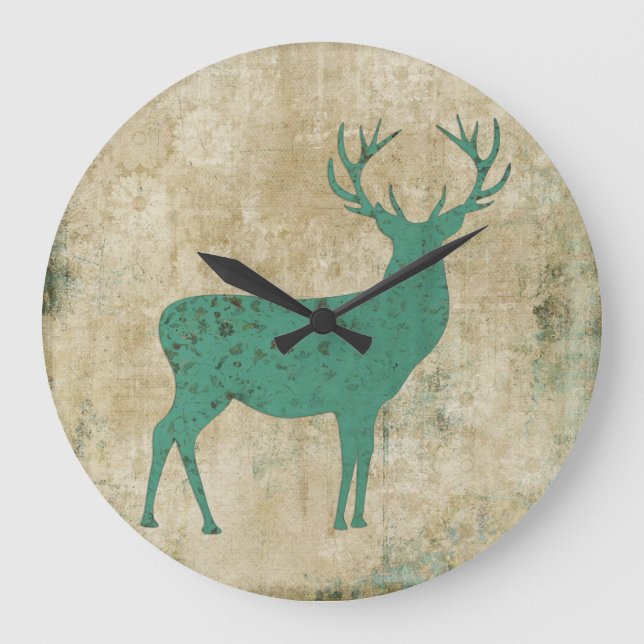 Horloge de silhouette de mâle de turquoise (Recto)