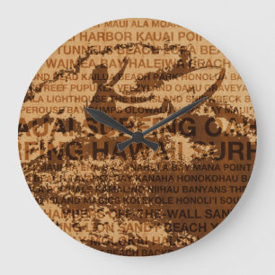 Horloge de surf Hawaii Cutback Faux Wood