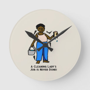 Horloge de travail de la dame de nettoyage