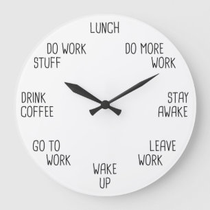 Horloge de travail pour adultes noir et blanc pour