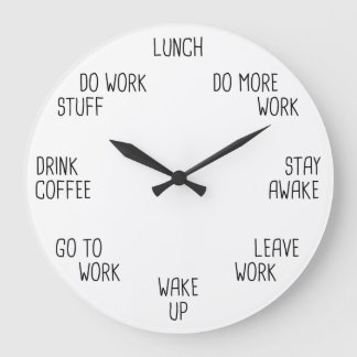 Horloge de travail pour adultes noir et blanc pour
